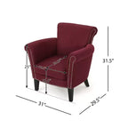 Fauteuil club contemporain en tissu Brice Christopher Knight Home avec clous décoratifs