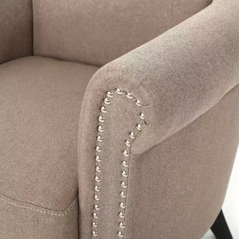 Fauteuil club contemporain en tissu Brice Christopher Knight Home avec clous décoratifs