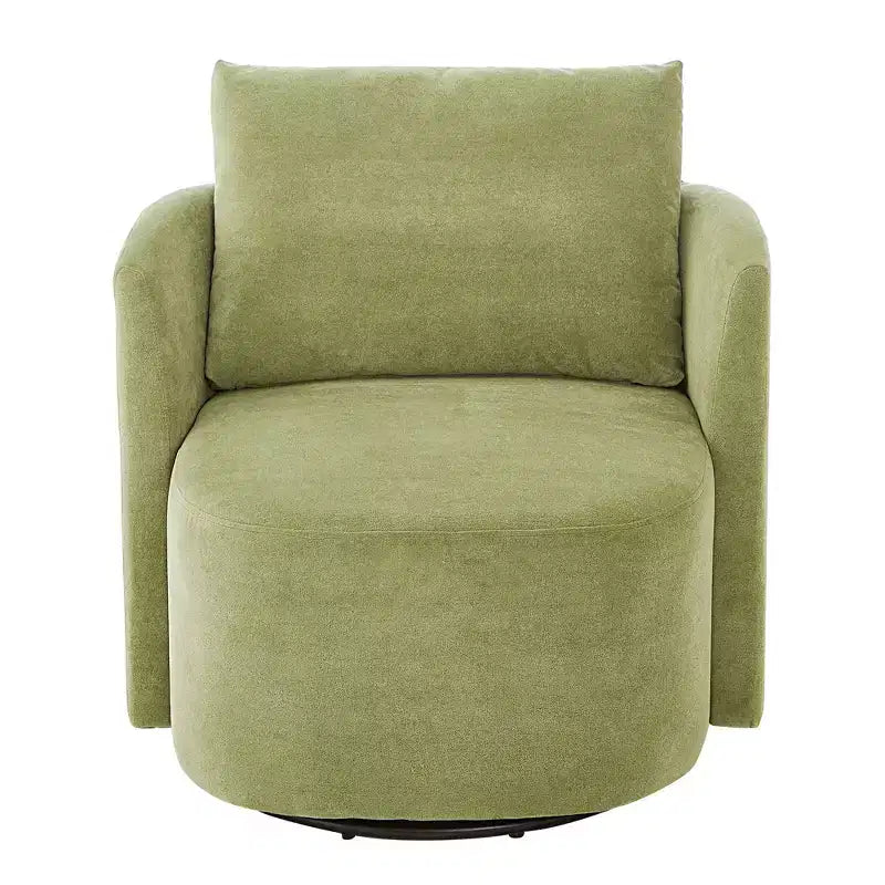 Fauteuil pivotant moderne Okak 360°, fauteuil baquet pivotant de 76 cm, fauteuil canapé rembourré avec design incurvé pour salon, chambre à coucher
