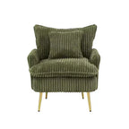 Fauteuil d'appoint moderne Okak, fauteuil individuel de 77 cm, tissu velours côtelé épais, convient pour appartement, bureau, salon