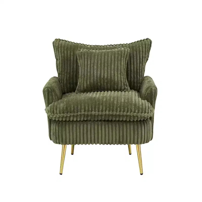 Fauteuil d'appoint moderne Okak, fauteuil individuel de 77 cm, tissu velours côtelé épais, convient pour appartement, bureau, salon