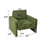 Fauteuil d'appoint Okak pour chambre, fauteuil moderne en tissu bouclette, support robuste et confort luxueux, vert
