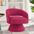 Okak Modern Swivel Accent Chairs for Bedroom, Upholstered Velvet Round Accent Chairs, 360 Degree Comfy Swivel Chair with Open Backrest