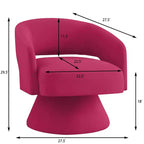Fauteuils d'appoint pivotants modernes Okak pour chambre à coucher, fauteuils d'appoint ronds en velours rembourré, fauteuil pivotant confortable à 360 degrés avec dossier ouvert