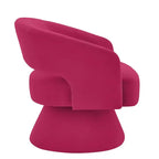 Fauteuils d'appoint pivotants modernes Okak pour chambre à coucher, fauteuils d'appoint ronds en velours rembourré, fauteuil pivotant confortable à 360 degrés avec dossier ouvert