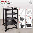 Pyle Armoire réseau ouverte 20U - Rack en acier robuste pour serveurs et équipement audiovisuel (PLRS20UW) - Noir