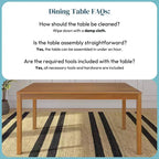 Now Furniture Table à manger en bois 60 pour 4, Table de cuisine rectangulaire