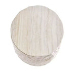 Table Basse Ronde/Carrée en Fibre de Verre Table d'Appoint Table de Cocktail Table Centrale Table d'Extrémité Table d'Appoint de Canapé, Aucun Assemblage Requis, Beige-ModernLuxe