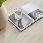 Table Basse Ronde/Carrée en Fibre de Verre Table d'Appoint Table de Cocktail Table Centrale Table d'Extrémité Table d'Appoint de Canapé, Aucun Assemblage Requis, Beige-ModernLuxe