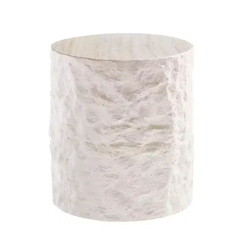 Table Basse Ronde/Carrée en Fibre de Verre Table d'Appoint Table de Cocktail Table Centrale Table d'Extrémité Table d'Appoint de Canapé, Aucun Assemblage Requis, Beige-ModernLuxe