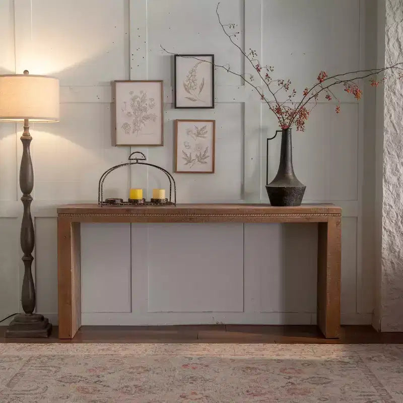 Console étroite rectangulaire en bois Nick Rustic 63 de GDFStudio
