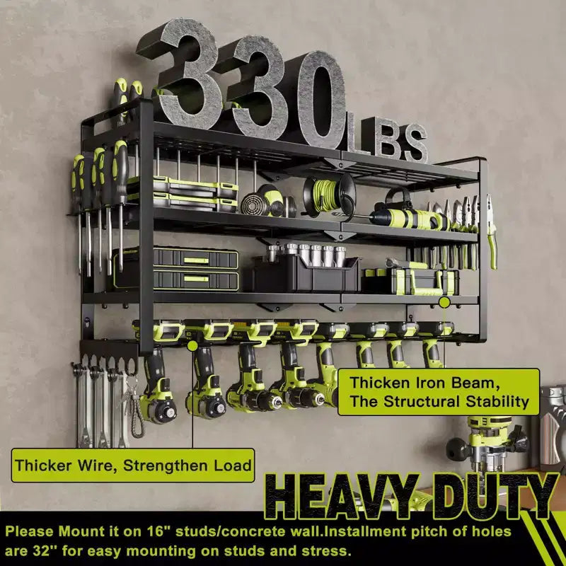 Organisateur d'outils électriques à 4 niveaux Hausource avec 8 supports de perceuse, étagère de rangement pour outils, cadeau pour hommes