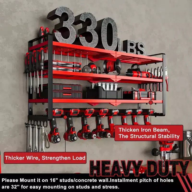 Organisateur d'outils électriques à 4 niveaux Hausource avec 8 supports de perceuse, étagère de rangement pour outils, cadeau pour hommes