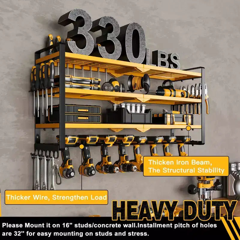 Organisateur d'outils électriques à 4 niveaux Hausource avec 8 supports de perceuse, étagère de rangement pour outils, cadeau pour hommes