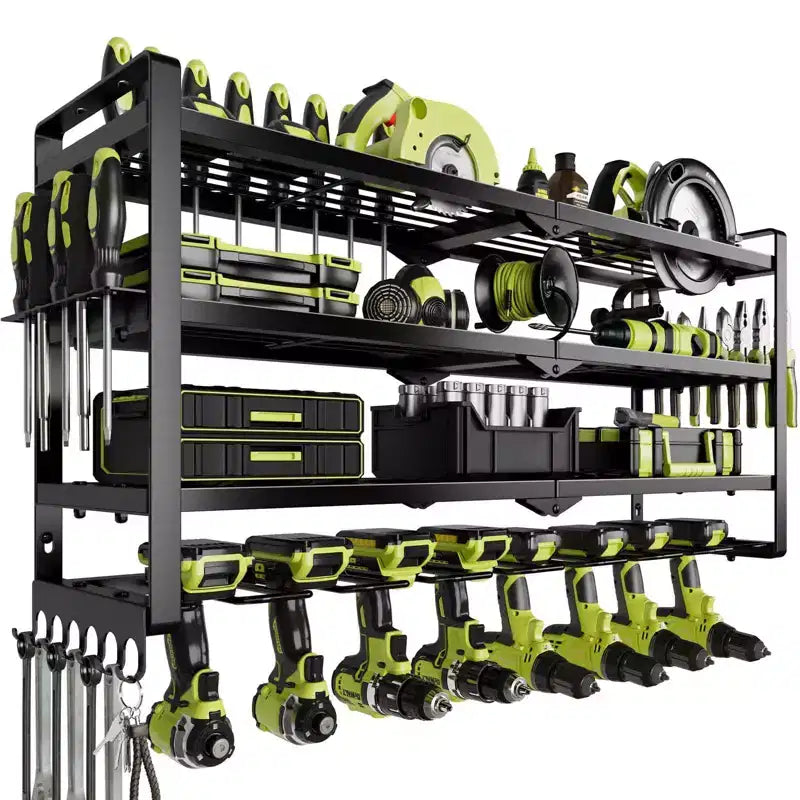 Organisateur d'outils électriques à 4 niveaux Hausource avec 8 supports de perceuse, étagère de rangement pour outils, cadeau pour hommes