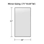Miroir rectangulaire intégral 59*35, Miroir sur pied à cadre en alliage d'aluminium argenté, Miroir de courtoisie pour salle de bain, chambre, entrée, salon/dressing