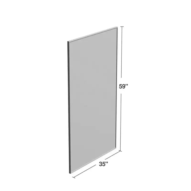 Miroir rectangulaire intégral 59*35, Miroir sur pied à cadre en alliage d'aluminium argenté, Miroir de courtoisie pour salle de bain, chambre, entrée, salon/dressing
