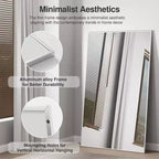 Miroir rectangulaire intégral 59*35, Miroir sur pied à cadre en alliage d'aluminium argenté, Miroir de courtoisie pour salle de bain, chambre, entrée, salon/dressing