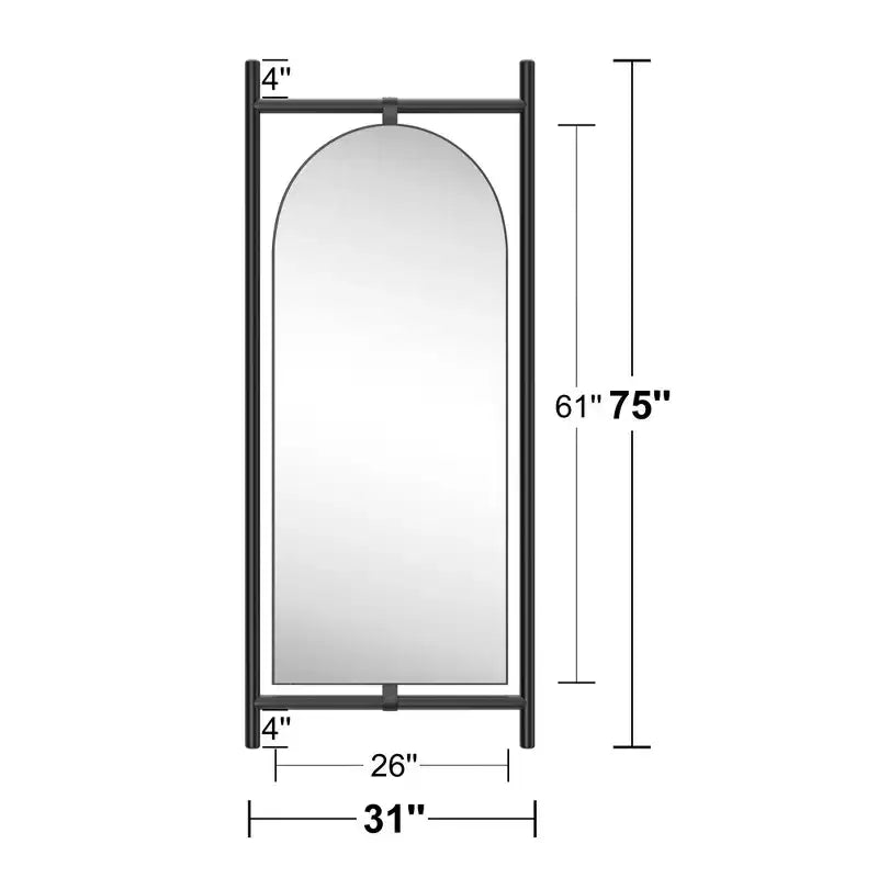 Miroir rectangulaire intégral 59*35, Miroir sur pied à cadre en alliage d'aluminium argenté, Miroir de courtoisie pour salle de bain, chambre, entrée, salon/dressing