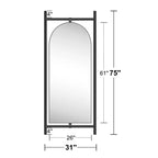 Miroir rectangulaire intégral 59*35, Miroir sur pied à cadre en alliage d'aluminium argenté, Miroir de courtoisie pour salle de bain, chambre, entrée, salon/dressing