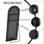 Miroir rectangulaire intégral 59*35, Miroir sur pied à cadre en alliage d'aluminium argenté, Miroir de courtoisie pour salle de bain, chambre, entrée, salon/dressing