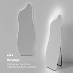 Miroir Infini 3 Couleurs 63x24, Miroir de Coiffeuse LED pour Salle de Bain, Entrée de Chambre à Coucher, Salon/Dressing