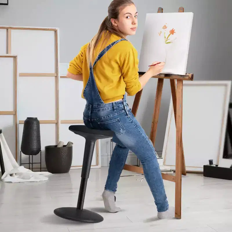Chaise VEVOR Wobble, réglable en hauteur (21,7-28,3 po), chaise active, tabouret oscillant flexible en fer améliorant la concentration et la posture, 12-18 ans, noir