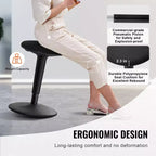 Chaise VEVOR Wobble, réglable en hauteur (21,7-28,3 po), chaise active, tabouret oscillant flexible en fer améliorant la concentration et la posture, 12-18 ans, noir