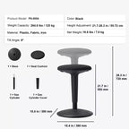 Chaise VEVOR Wobble, réglable en hauteur (21,7-28,3 po), chaise active, tabouret oscillant flexible en fer améliorant la concentration et la posture, 12-18 ans, noir