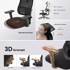 Chaise de bureau ergonomique Newtral - Noir