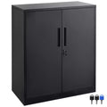 VEVOR Metal Storage Cabinet with 2 Magnetic Doors and 2 Adjustable Shelves, 200 lbs Capacity per Shelf, Locking Steel Storage Cabinet