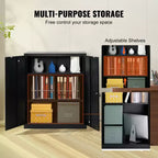 Armoire de rangement en métal VEVOR avec 2 portes magnétiques et 2 étagères réglables, capacité de 90,7 kg par étagère, armoire de rangement en acier verrouillable