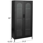 Vitrine haute en métal noir Storied Home Solstice