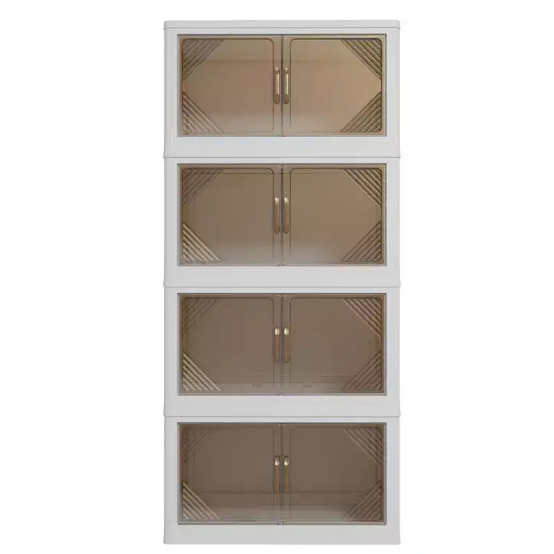 Bestier Boîte de rangement pliable avec porte transparente de 25,6 po (383 L) – Organisateur grande capacité à 4 niveaux, accès facile, conception pliable peu encombrante