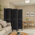 MAYEERTY Wood Room Divider, 5.6Ft, Freestanding Louvered Folding Privacy Screen