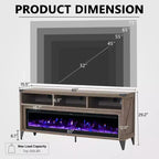 Meuble TV Amerlife 65 avec foyer électrique en verre 60