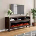 Meuble TV Amerlife 65 avec foyer électrique en verre 60