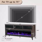 Meuble TV Amerlife 65 avec foyer électrique en verre 60