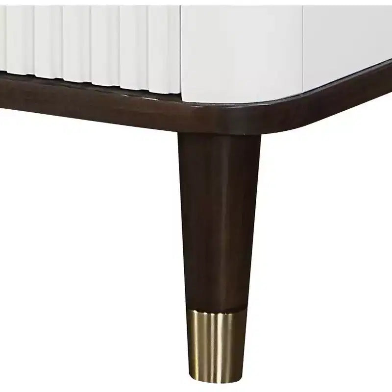 Table de chevet en bois à 2 tiroirs GDFStudio Jean avec port USB