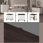 Table de chevet en bois à 2 tiroirs GDFStudio Jean avec port USB