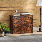 Classeur latéral Karl Home à 2 tiroirs en panneaux de particules marron de 80 cm de large