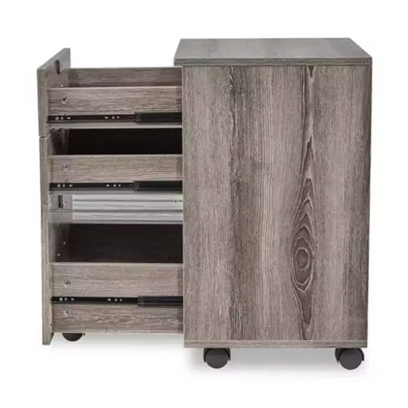 Karl Home Classeur vertical à 3 tiroirs en MDF gris, 40 cm de large