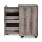 Karl Home Classeur vertical à 3 tiroirs en MDF gris, 40 cm de large