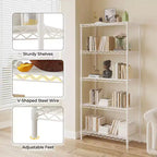 Étagère de rangement Karl Home à 5 niveaux, en fil métallique, coloris noir