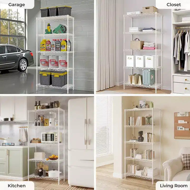 Étagère de rangement Karl Home à 5 niveaux, en fil métallique, coloris noir