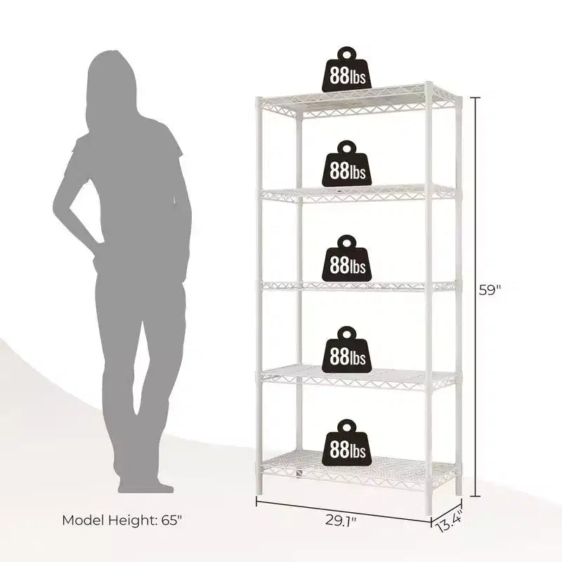 Étagère de rangement Karl Home à 5 niveaux, en fil métallique, coloris noir