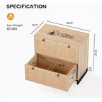 Meuble de classement latéral Karl Home 2 tiroirs en MDF beige, 75 cm de largeur