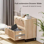 Meuble de classement latéral Karl Home 2 tiroirs en MDF beige, 75 cm de largeur