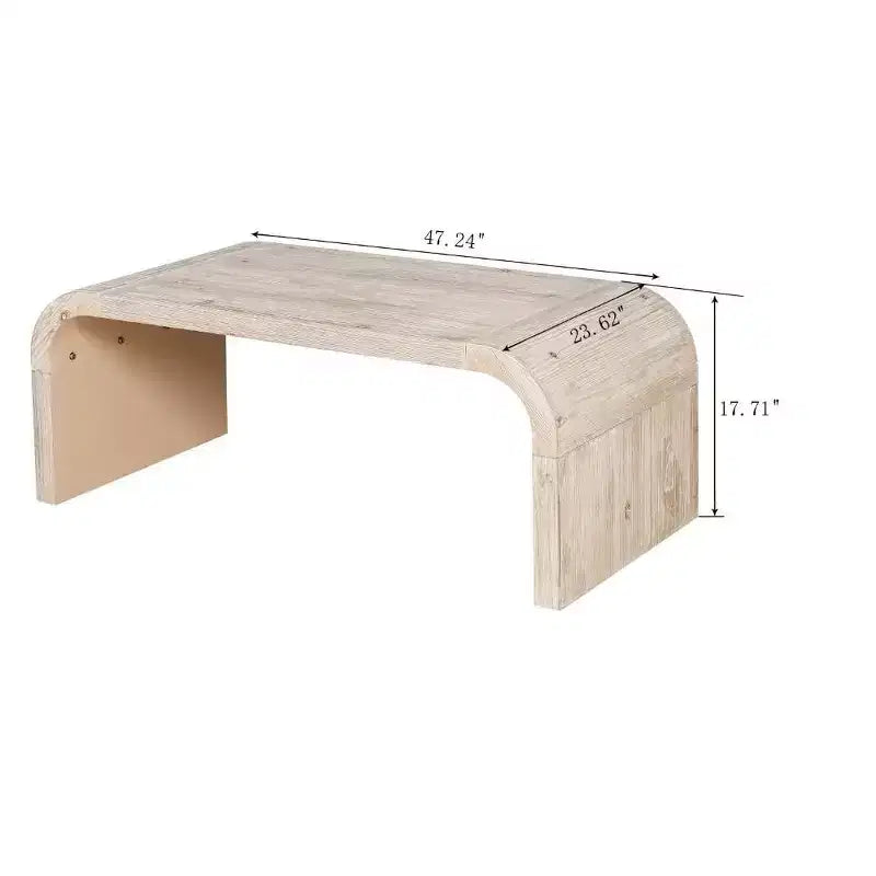 Okak Farmhouse Crafts Table Basse Courbe Design Art Déco pour Salon/Bureau, Gain de Place, Montage Facile