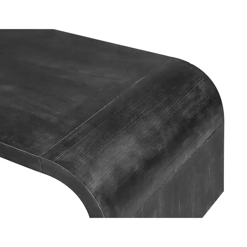 Okak Farmhouse Crafts Table Basse Courbe Design Art Déco pour Salon/Bureau, Gain de Place, Montage Facile
